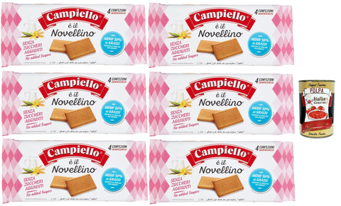Italian Gourmet E.R. Snack Kuchen & Backwaren Campiello Novellino senza zuccheri aggiunti, ohne Zuckerzusatz Kekse 6x 350g Kuchen Butterkeks + Italian Gourmet polpa 400g 8032804040014