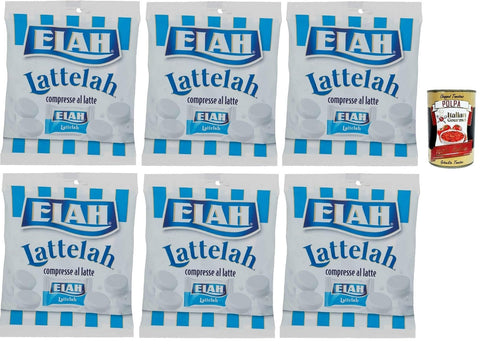Italian Gourmet E.R. Snack Kuchen & Backwaren Elah caramelle Lattelah, Süßigkeiten Milchbonbons gefüllt mit Milch und Magerjoghurt 6x 100g + Italian Gourmet polpa 400g 8032804040014