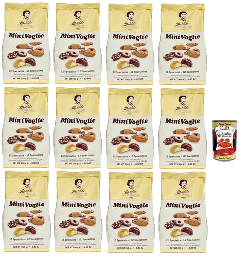 Italian Gourmet E.R. Snack Kuchen & Backwaren Matilde Vicenzi - Biscotti Minivoglie, Auswahl an Gebäck, Shortcruste Shortbread Chocolate, Sahne oder Marmelade, Butter oder Kakao -Shortbreads, 12x 250 g + Italian Gourmet polpa 400g 8032804040014