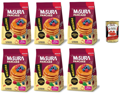 Italian Gourmet E.R. Snack Kuchen & Backwaren Misura Protein Pancake, Proteinreiche Pfannkuchen, 6x 200g Packung, Jede Packung enthält 8 Einzelportionen, zum Verzehr bereit + IItalian Gourmet polpa 400g 8032804040014