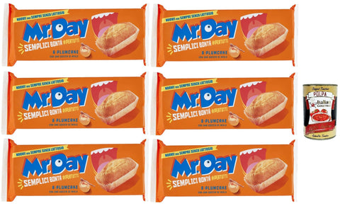 Italian Gourmet E.R. Snack Kuchen & Backwaren Mr.Day - Plumcake Classico mit fettarmem Joghurt und Honig, laktosefreier und palmölfreier Snack, ideal zum Frühstück, Snack oder Kuchen, 6x 190 gr + Italian Gourmet polpa 400g 8032804040014