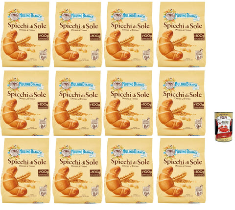 Italian Gourmet E.R. Snack Kuchen & Backwaren Mulino Bianco Spicchi di Sole Biscotti Dorati al Forno,Goldene gebackene Kekse,biscuits cookies, 12x 900g + Italian Gourmet polpa 400g 8032804040014