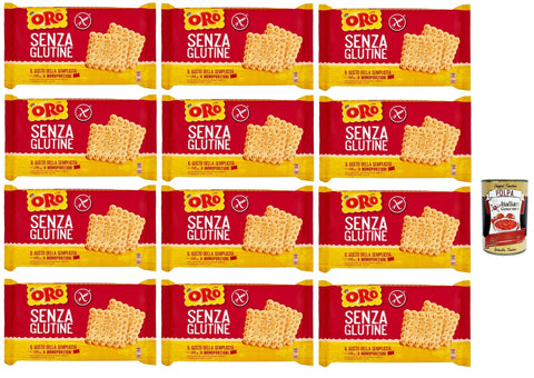 Italian Gourmet E.R. Snack Kuchen & Backwaren Saiwa Oro Biscotti , senza Glutine, Gluten -freie Kekse, gluten free biscuits, Ideal für ein glutenfreies Frühstück, 12x 200g + Italian Gourmet polpa 400g 8032804040014
