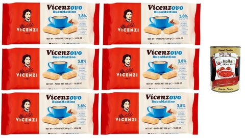 Italian Gourmet E.R. Snacks Matilde Vicenzi Vicenzovo I Savoiardi BuonMattino 6x300gr+ Italian Gourmet polpa 400g 8032804040014