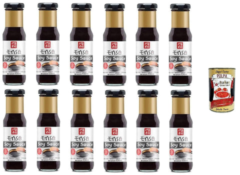 Italian Gourmet E.R. Sojasaucen Enso Salsa di Soia Sojasauce 12x150 ml + Italian Gourmet Polpa di Pomodoro 400g 8032804040014