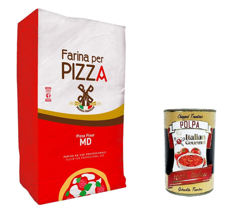 Italian Gourmet E.R. Teffmehl Molino Piantoni Farina per pizza Tradizionale 00 MD Traditionelles Pizzamehl 00 MD 25kg+ Italian gourmet polpa 400g 8032804040014