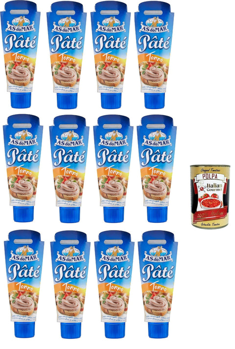 Italian Gourmet E.R. Thunfisch AS do MAR Patè Tonno Thunfischcreme 12x 100g Streichfähige + Italian Gourmet plpa 400g 8032804040014