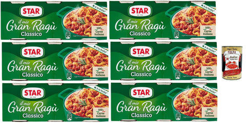 Italian Gourmet E.R. Tomatensauce Il Mio Gran Ragù Star Classico, N.1 in Italien, tomatensauce 6x (3x 100g) sauce Tomatensuppe, Fleisch und Tomatensauce + Italian Gourmet polpa 400g 8032804040014