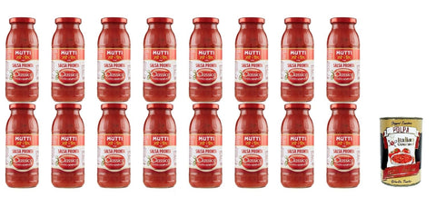 Italian Gourmet E.R. Tomatensauce Mutti Salsa Pronta Classica, Tomatensauce, 100% italienisch, 12 x 300 g, + Italian Gourmet polpa 400g