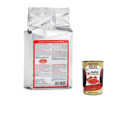 Italian Gourmet E.R. Trockenhefe 3x Lievito Secco 5 Stagioni 100% Italienisch Trockenhefe für die Bäckerei Hohe Aktivität pizza 500g + Italian gourmet polpa 400g 8021274126007