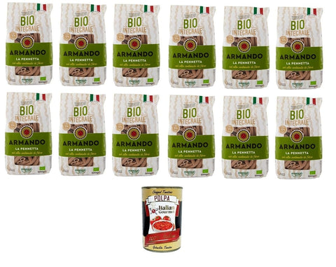 Italian Gourmet Fertiggerichte Armando La Pennetta Integrale Vollkorn, reich an Ballaststoffen 12x 500gr + Italian Gourmet polpa 400g 8005709206076
