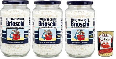 Italian Gourmet Getränke, Kaffee & Tee Brioschi Digestivo, Erfrischend und durstigem Verdauung, limone Erfrischendes Verdauungs-Auflösen mit Zitronengeschmack 3x 250gr + Italian Gourmet polpa 400g 8032804040014