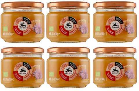 Italian Gourmet Honig 6x Alce Nero Miele Millefiori Biologico Bio-Wildblütenhonig 100 % italienischer Bio-Honig 300g 8009004810136