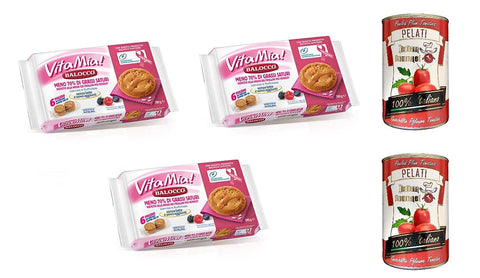 Italian Gourmet Kategorien 3x Balocco Vita kekse mit Reis und Rote Früchte 280g biscuits cookies + Italian Gourmet 100% italienische geschälte Tomaten dosen 2x 400g 8388766535601