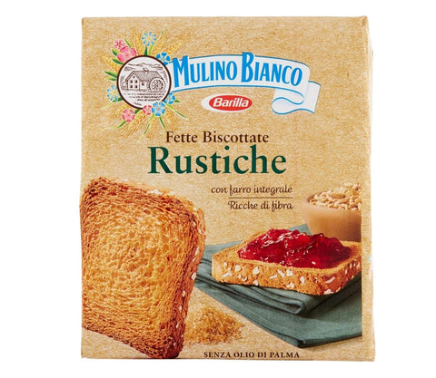 Italian Gourmet Kekse 5x MHD 21/10/2025 Mulino Bianco Fette biscottate Le Rustiche 315g Zwieback Kekse 8076809544818