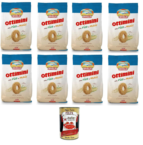 Italian Gourmet Kekse Divella Ottimini riso e mais Reis und Mais 8x400gr +Italian Gourmet polpa 400g 8032804040014