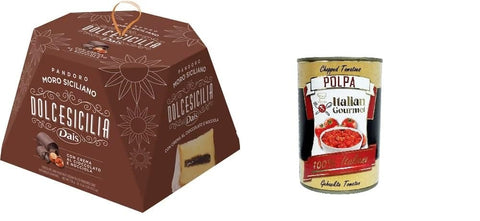Italian Gourmet Kuchen & Torten Dais Pandoro Moro Siciliano Con cioccolato e nocciola Pandoro Moro Siciliano Mit Schokolade und Haselnuss 750gr + Italian gourmet polpa 400g 8032804040014