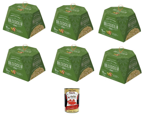 Italian Gourmet Kuchen & Torten Dais Panettone Dolcesicilia Verde Siciliano Mit sizilianischer Pistaziencreme 6x800g+ Italian Gourmet polpa 400g 8032804040014