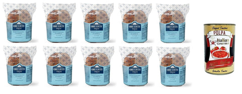 Italian Gourmet Kuchen & Torten Ore Liete Perugia 1907 Panettoncino Celofan 10x100gr + Italian Gourmet polpa 400g 8032804040014