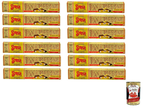 Italian Gourmet Lebensmittel mit Schokoladenüberzug 12x Alberti Strega PAN DI TORRONE STREGA NOUGAT BROT 150G + Italian gourmet polpa 400g 8001975049010