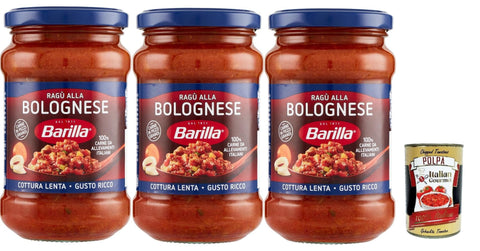 Italian Gourmet Pasta & Saucen Sugo Ragù alla Bolognese, salsa, Fertige italienische Tomatensauce und ausgewähltes glutenfreies Fleisch 3x 400g + Italian Gourmet polpa 400g 8032804040014