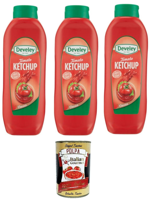Italian Gourmet Salsas Tomaten-Ketchup-Sauce Wiederverschließbare Verpackung 3x 875ml + Italian Gourmet polpa 400g 8032804040014