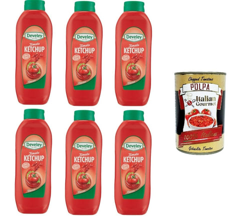 Italian Gourmet Salsas Tomaten-Ketchup-Sauce Wiederverschließbare Verpackung 6x 875ml + Italian Gourmet polpa 400g 8032804040014