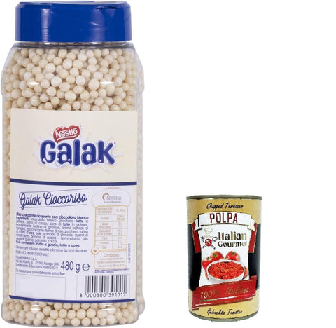Italian Gourmet Schokoladen-Cookies Galak Professionale Cioccoriso Bianco Galak Professionelle weiße Schokolade 480 g+ Italian Gourmet polpa 400g 8032804040014