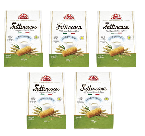 Italian Gourmet Snack Kuchen & Backwaren 5x MHD 31/10/2025 Di Leo Biscotti come Fattincasa con latte fresco italiano, Kekse als hausgemachtes mit mit frischer italienischer Milch, biscuits 500g 8032804040014