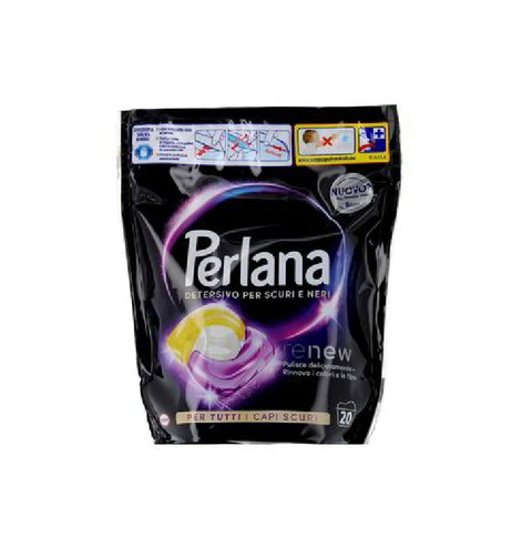 Italian Gourmet Spezialwaschmittel 3x Perlana Renew Caps Black, Waschmaschinen-Waschmittelkapseln, neue 3in1-Formel, ideal für alle dunklen Kleidungsstücke, Packung mit 20 Wäschen+ Italian Gourmet pelati 400gr 8015100576333