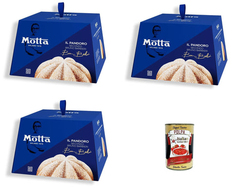 Italian Gourmet Stollen Motta Il Pandoto Bruno Barbieri Mit Bourbon-Vanille aus Madagaskar und Wildblumenhonig 3x1kg+ Italian Gourmet polpa 400g 8032804040014