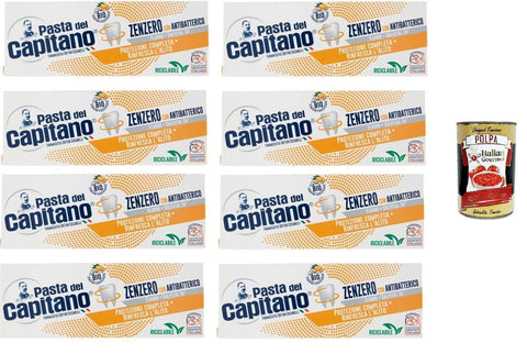 Italian Gourmet Zahncremes Pasta del Capitano Dentifricio Zenzero Ingwer-Zahnpasta Vollständiger Schutz der Zähne 8x100ml + Italian Gourmet polpa 400g 8032804040014