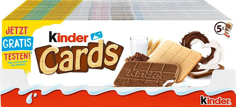 Kinder Kekse kinder Cards - 20 Einzelpackungen mit je 10 knusprigen Waffeln, cremiger Milch- und Kakaofüllung und Kekswaffel mit kinder-Schokolade-Geschmack 8000500269183