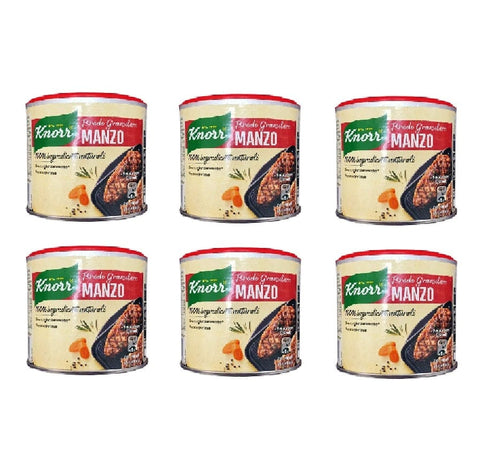 Knorr Brühe Knorr Brodo Granulare Manzo 100% Natürliche Rindergranulierbrühe 6x135g Glutenfrei 8714100674543