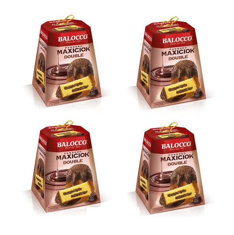 Latte Balocco Kategorien 4x Balocco Pandoro Maxiciok Double con Cioccolato al Latte e Cioccolato Fondente Weihnachtssüßigkeiten mit Milchschokolade und dunkle Schokolade 800g 8001100067070