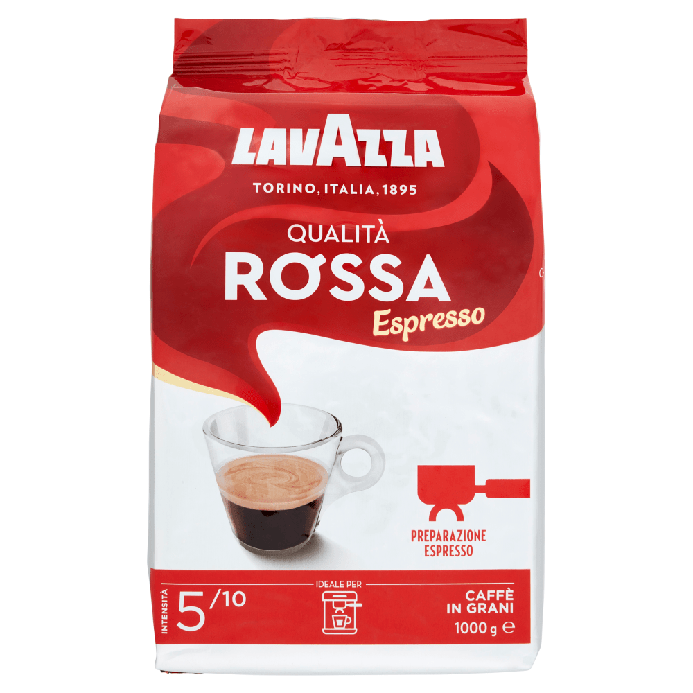 Lavazza Qualità Rossa Caffè in Grani Kaffee ganze Bohnen (1 kg) – Italian  Gourmet