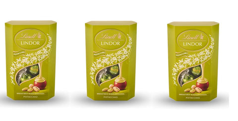 Lindor Schokolade 3x Lindt Lindor Pistacchio Milchschokoladen pralinen gefüllt mit Pistaziencreme 200g 8003340007519