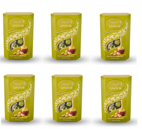 Lindor Schokolade 6x Lindt Lindor Pistacchio Milchschokoladen pralinen gefüllt mit Pistaziencreme 200g 8003340007519