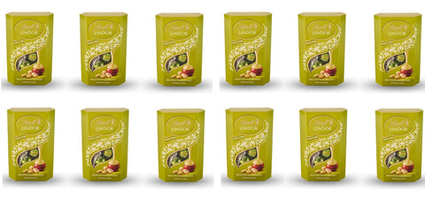 Lindt Lindor Schokolade 12x Lindt Lindor Pistacchio Milchschokoladen pralinen gefüllt mit Pistaziencreme 200g 8003340007519