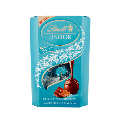 Lindt Pralinen MHD 31/08/2023 Lindt Lindor al Caramello salato Chocolates Milchschokolade Karamell (200g) 8003340852133