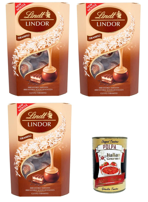 Lindt Vielfaltspackungen Lindor Pralinen Tiramisu 3x200 g+ Italian Gourmet Polpa di Pomodoro 400g 7610400100335