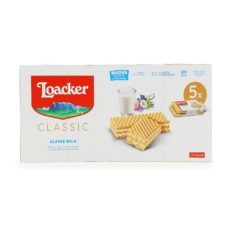 Loacker Wafer MHD 03/2024 Loacker wafer classic alpine milk Waffeln mit Alpenmilchcreme 4x45g 8000380152636
