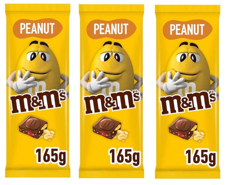 Mars Schokonüsse 3x M&M's Peanut Tafel Milchschokolade mit mini m&m's und knusprigen Erdnüssen 165g 5000159516235