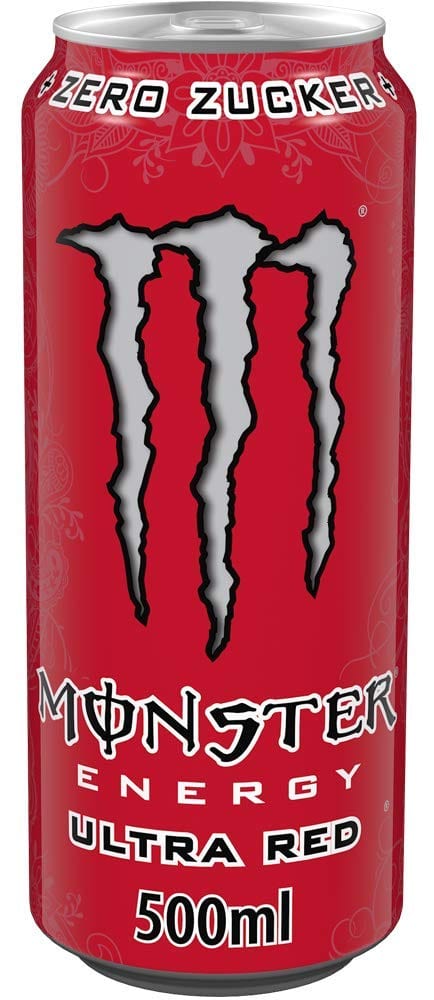 Monster Energy Energy Drinks Monster Energy Ultra Red mit fruchtigem Orangen Limonade Geschmack - ohne Zucker & mit wenig Kalorien / Energy Drink Palette / 24 x 500 ml Dose 5060337500616
