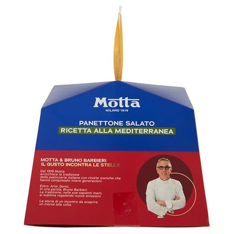 Motta Kategorien Motta Panettone Salato Mediterran 450g – Mit kandierter sizilianischer Zitrone, Tomaten, Fenchelsamen & Oregano – Rezept von Sternekoch Bruno Barbieri–Italienische Delikatesse + Italian Polpa 400gr