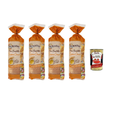 Mulino Bianco Kurze Pasta Mulino Bianco Pan Bauletto al Grano Duro Hartweizengrießbrot 4x400g + Italian Gourmet polpa 400gr 8076809517966