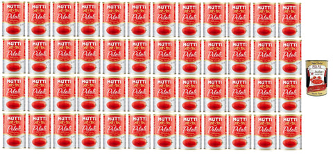 Mutti Gemüse 48x Mutti Pomodori Pelati Geschälte Tomaten 100 % italienische Tomaten 400g Dose Tomaten Sauce + Italian Gourmet polpa 400g 8005110060007