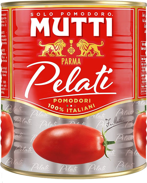 Mutti Gemüse Mutti Pomodori Pelati Pflaumenschälende Tomaten, 100 % italienisch, 12 x 800 g 8005110050008