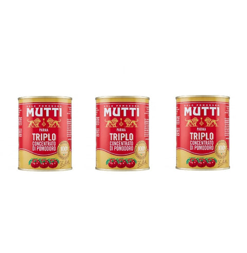 Mutti Koch- & Backzutaten 3x Mutti Triplo Concentrato Di Pomodoro, Dreifaches Tomatenkonzentrat, 100% Italienische Tomaten, 400g Dose SONDERANGEBOT 8005110030017