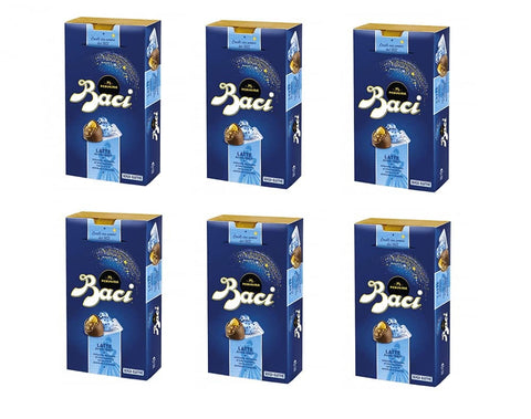 Nestlé Schokolade 6x Perugina Baci Bijou Latte Pralinen mit Milchschokolade gefüllt mit Gianduja und Haselnuss 200g 8000300337693